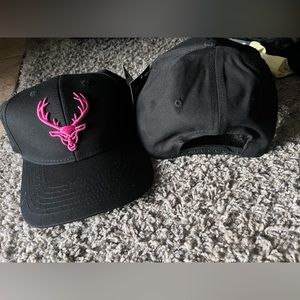 Black and Pink Deer Embroidered Cap